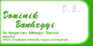 dominik banhegyi business card