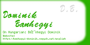 dominik banhegyi business card